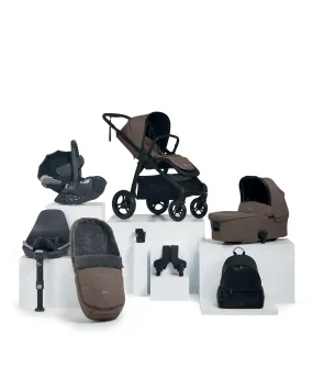 Ocarro Pushchair Bundle with Cybex Cloud T Car Seat (8 Pieces) - Café