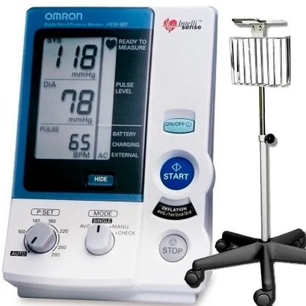 Omron HEM907XL-Digital BP Monitor & Rolling Stand