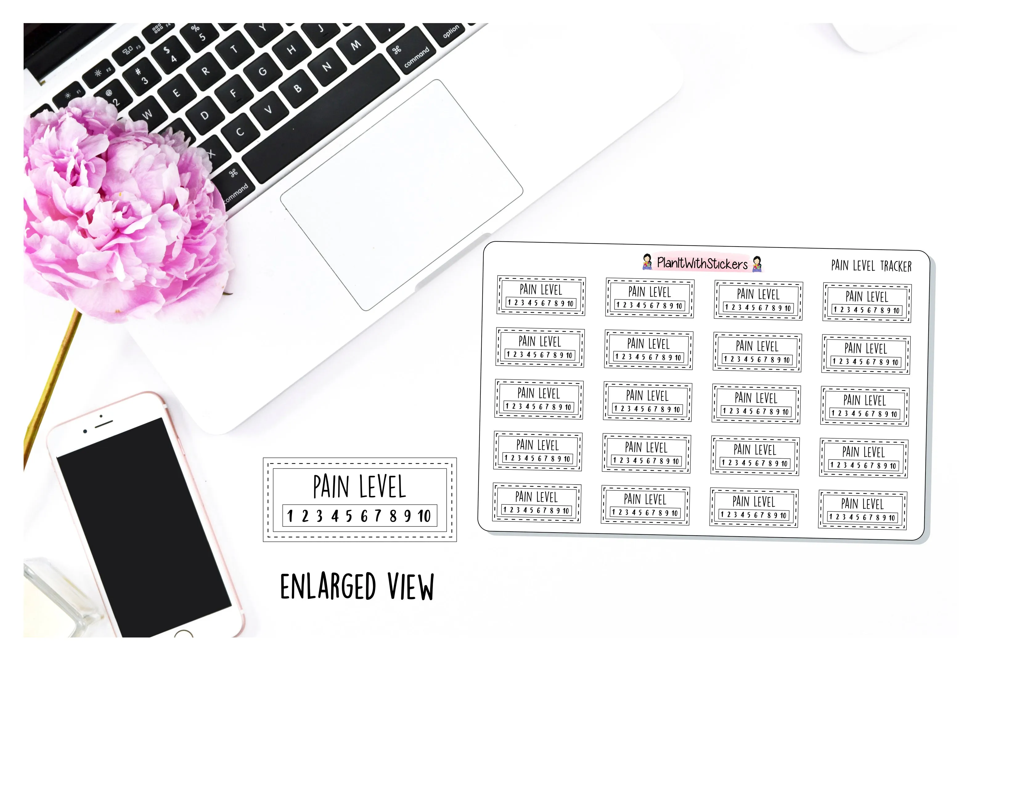 Pain Tracker Daily Pain Level Tracking Sticker for Self Care and Health Awareness