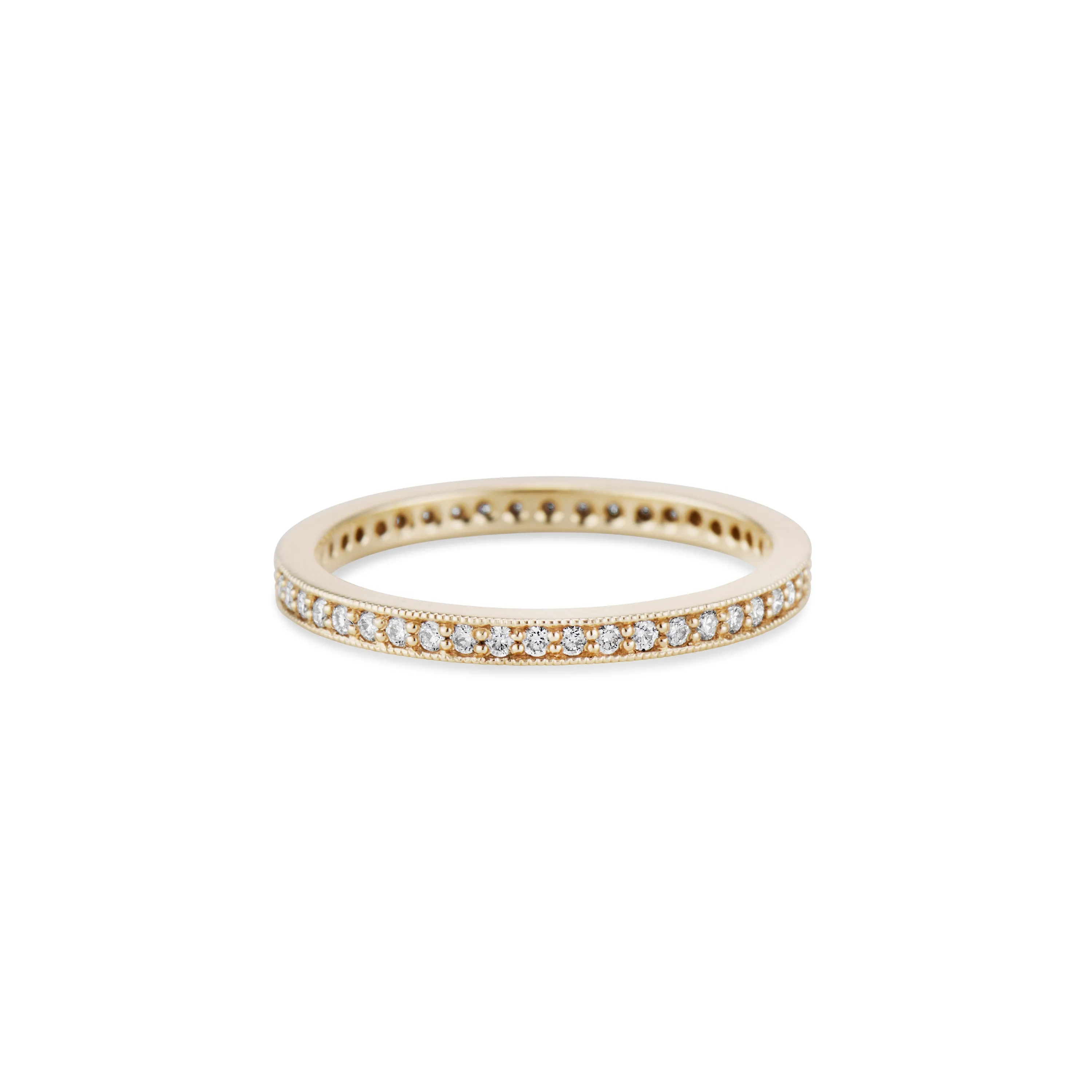 Pavé Diamond Milgrain Band
