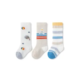 Playful Seal Thin Mesh Breathable Baby Boy 3pcs Over The Knee Socks Set