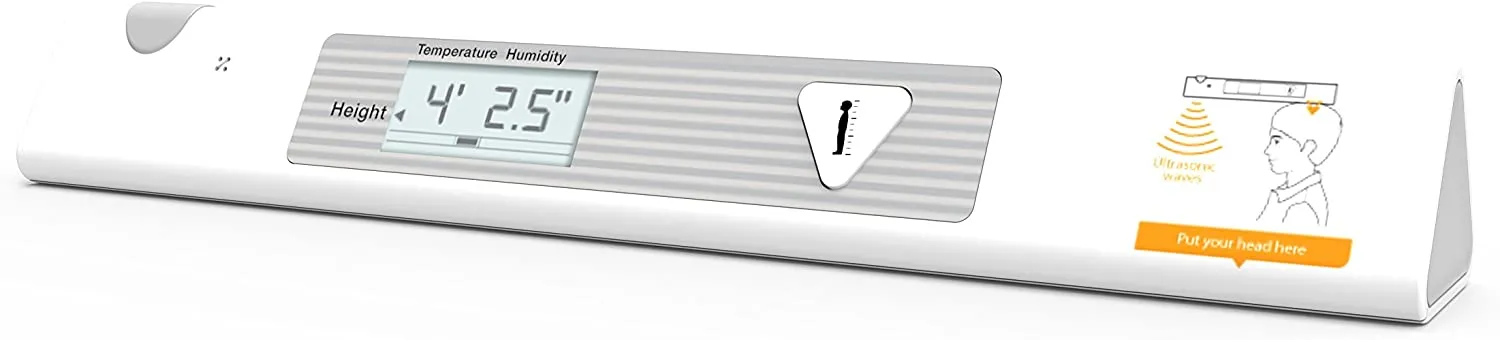 Portable Ultrasound Stadiometer I Height Measuring Device for Children and Adults I Track Height Measurement, Room Temperature, and Humidity