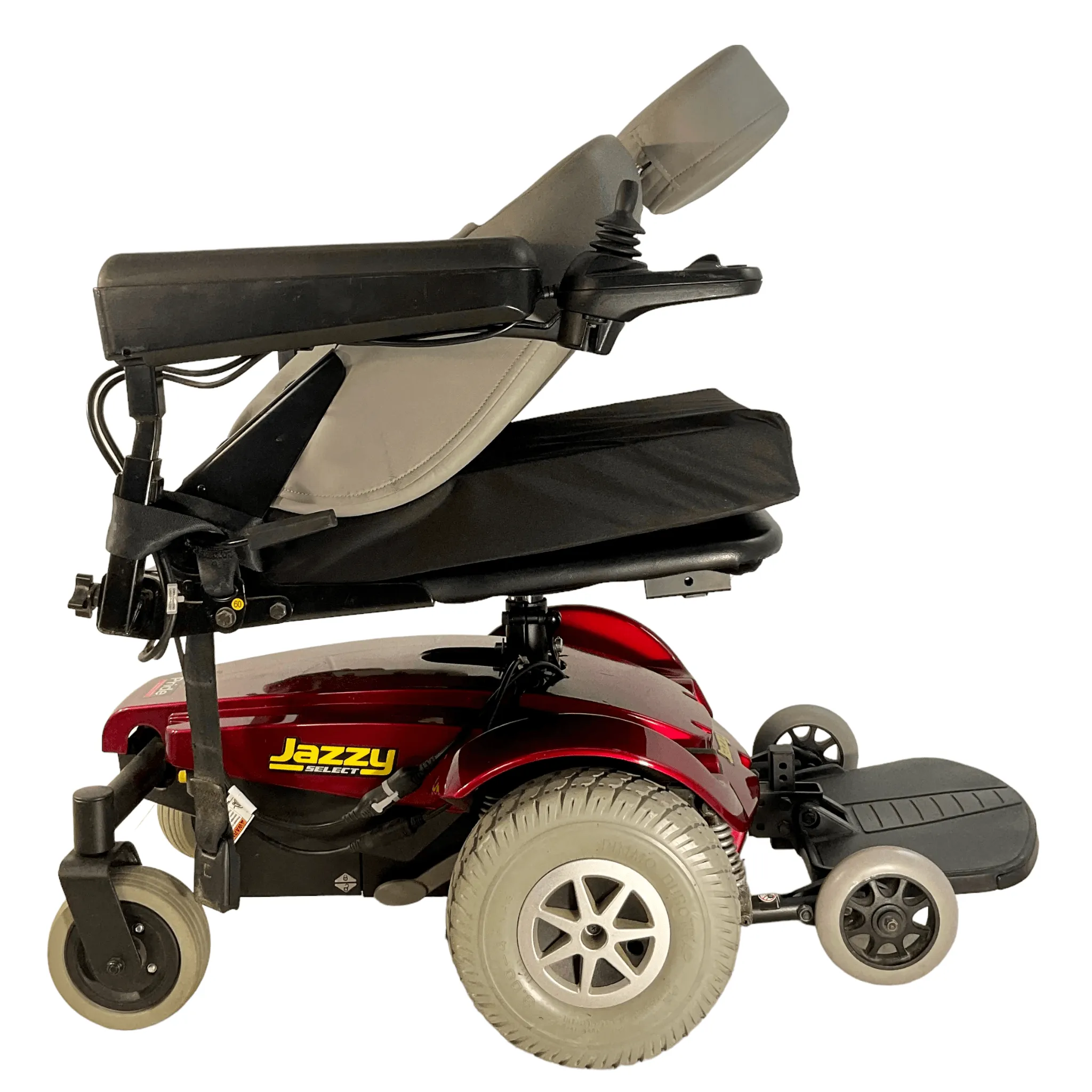 Pride Mobility Jazzy Select Power Chair | 18 x 20 Seat | Seat Pan Style Seat W/ Cushion | Red Shroud