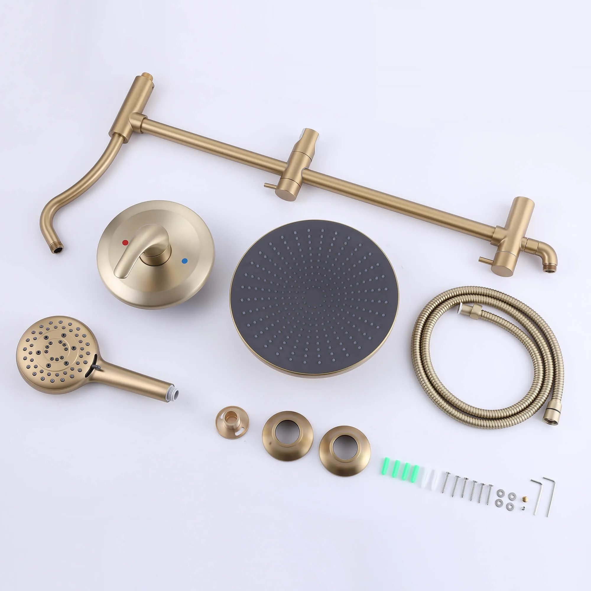 Rainfall Shower Faucet Set with 5-Setting Handheld Shower Included Rough-in Valve  JK0112