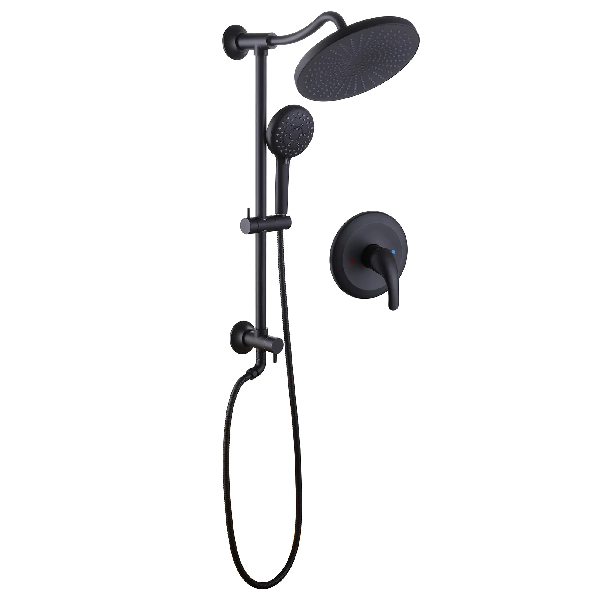 Shower Faucet Set with Rainfall Shower Head and 5-Settings Handheld Shower Spray RB0114