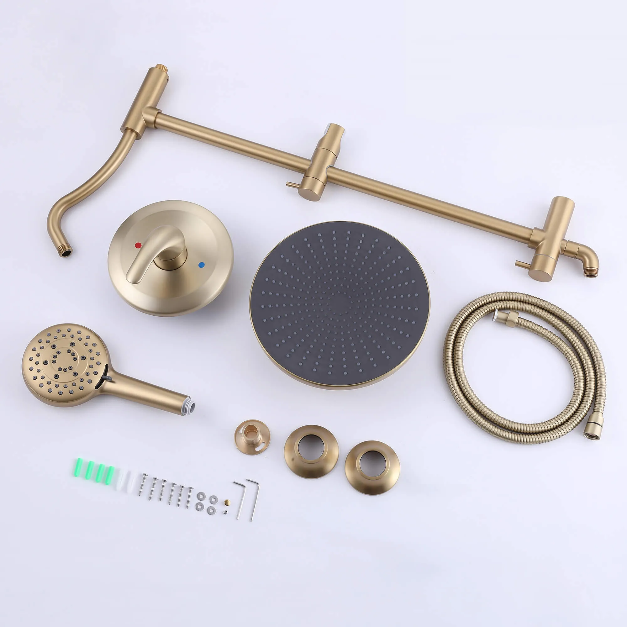 Shower Faucet Set with Rainfall Shower Head and 5-Settings Handheld Shower Spray RB0114