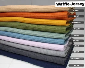 SOFT WAFFLE COTTON JERSEY FABRIC PER METRE