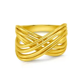 SOLID CROSS RING, GOLD