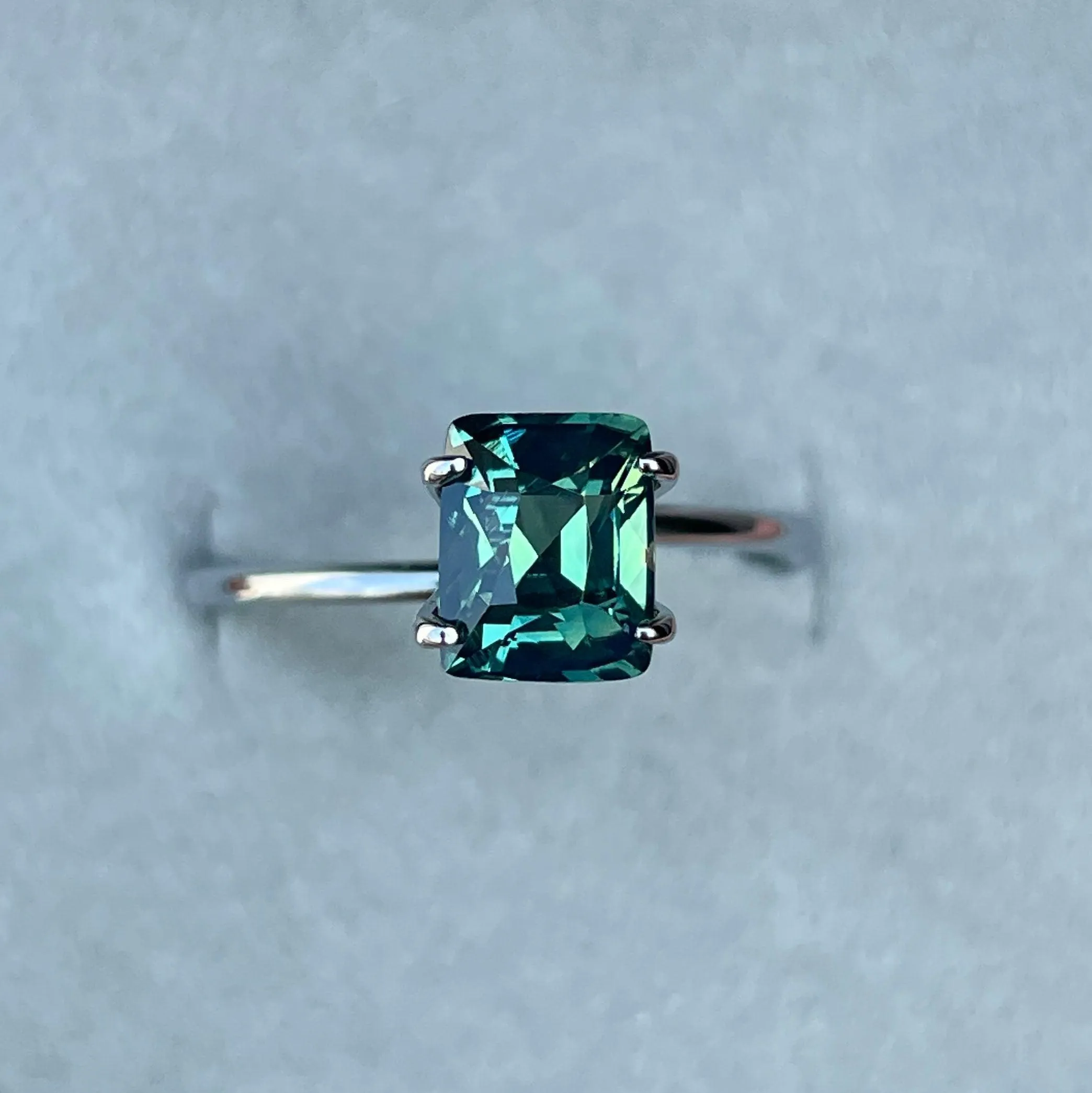 Stunning 2.02 ct Blue Green Sapphire Cushion cut for Engagement Ring, The Appeal of Rich Bluish-Green and Greenish-Blue Sapphires
