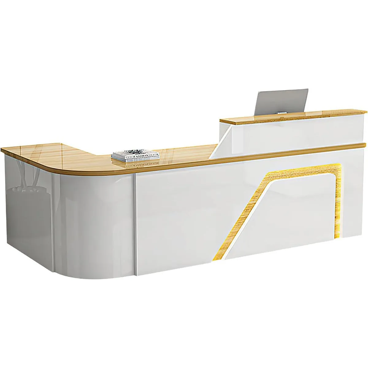 Stylish and Minimalist L-Shaped Reception Desk with Corner Design（Stock Items）