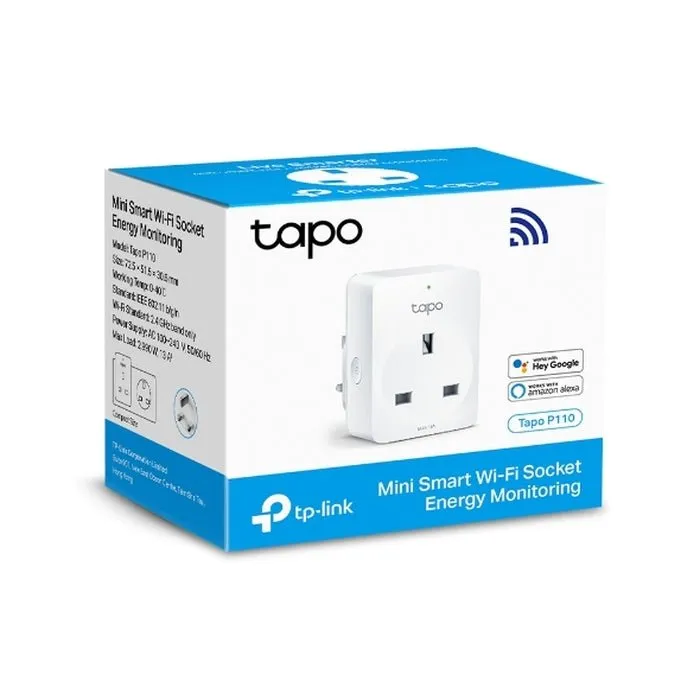 TP-Link Tapo TAPO P110 Mini Smart Wi-Fi Socket, Energy Monitoring 1.64W