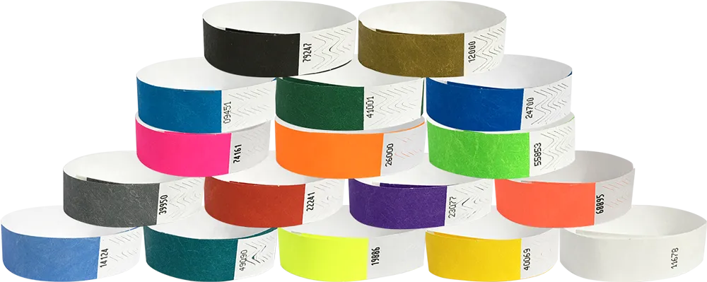 Tyvek® 3/4" Solid Color Wristbands