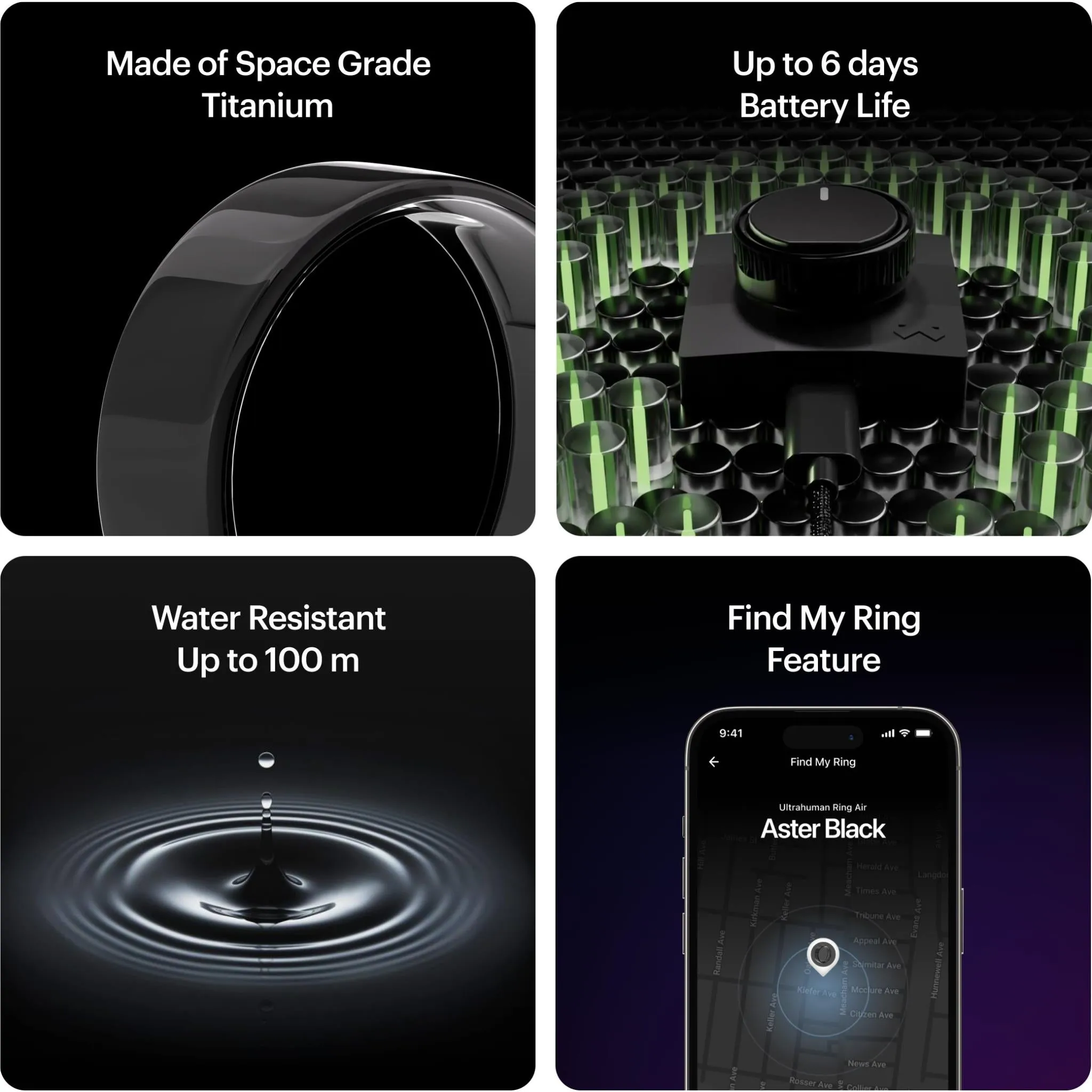 Ultrahuman Ring Air [Size 10] (Aster Black)