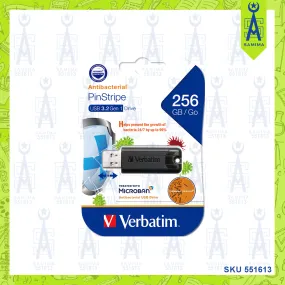 VERBATIM 256GB MICROBAN PINSTRIPE 3.2GEN1 66778