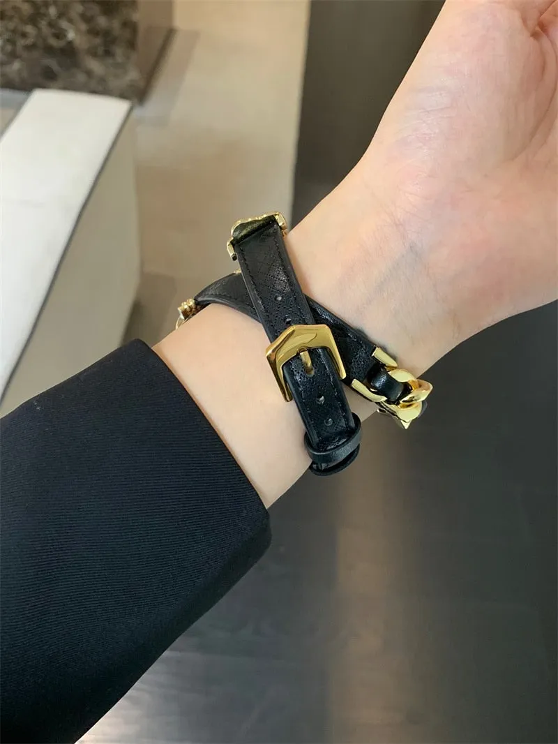 Vogue Wrap Genuine Leather Double Wrap for Apple Watch Band