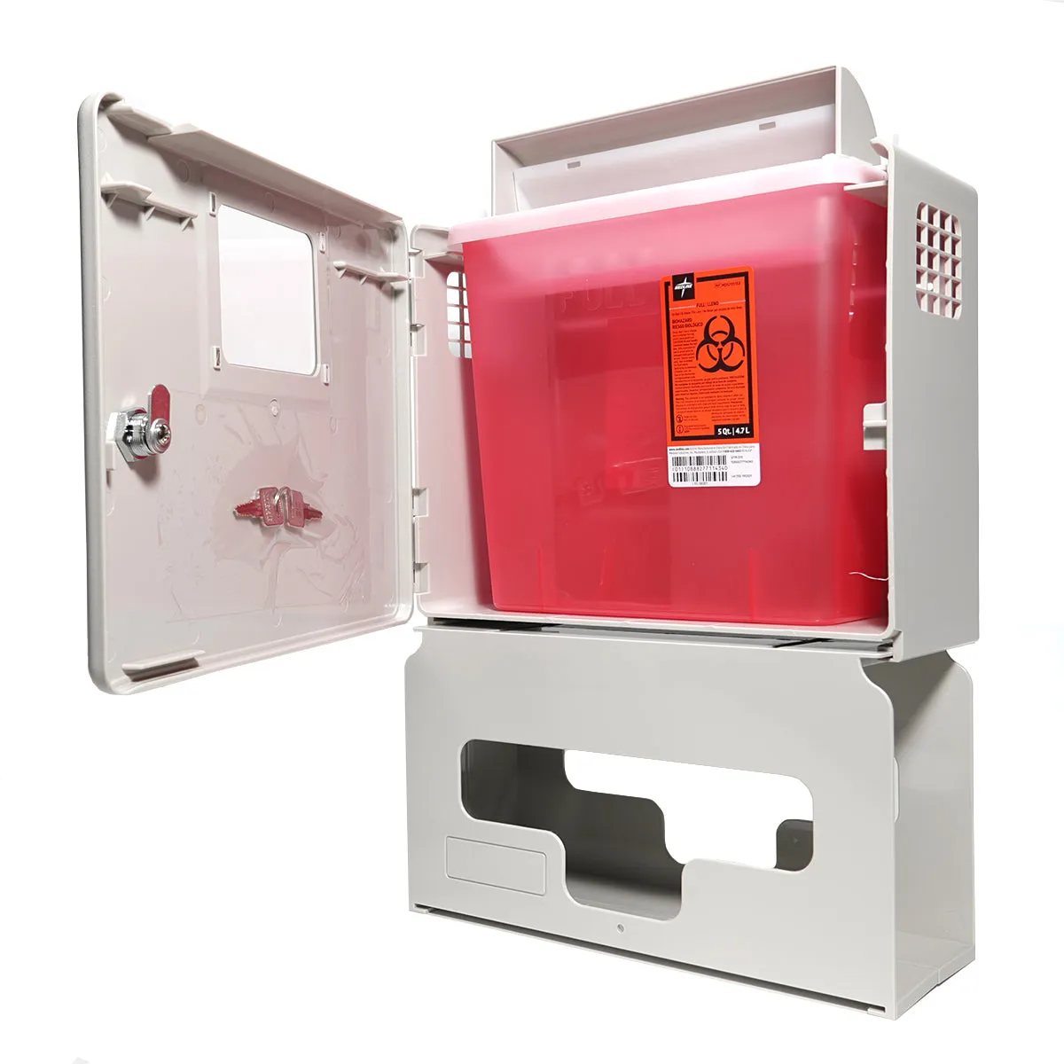 Wall Mount Sharps System   Glove Holder — 5 Quarts