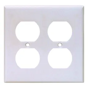 WALL PLATE 2GNG DPLX RECPT WHT