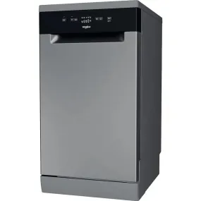Whirlpool WF9E2B19XUK Slimline 9 Place Setting Freestanding Dishwasher, Stainless steel