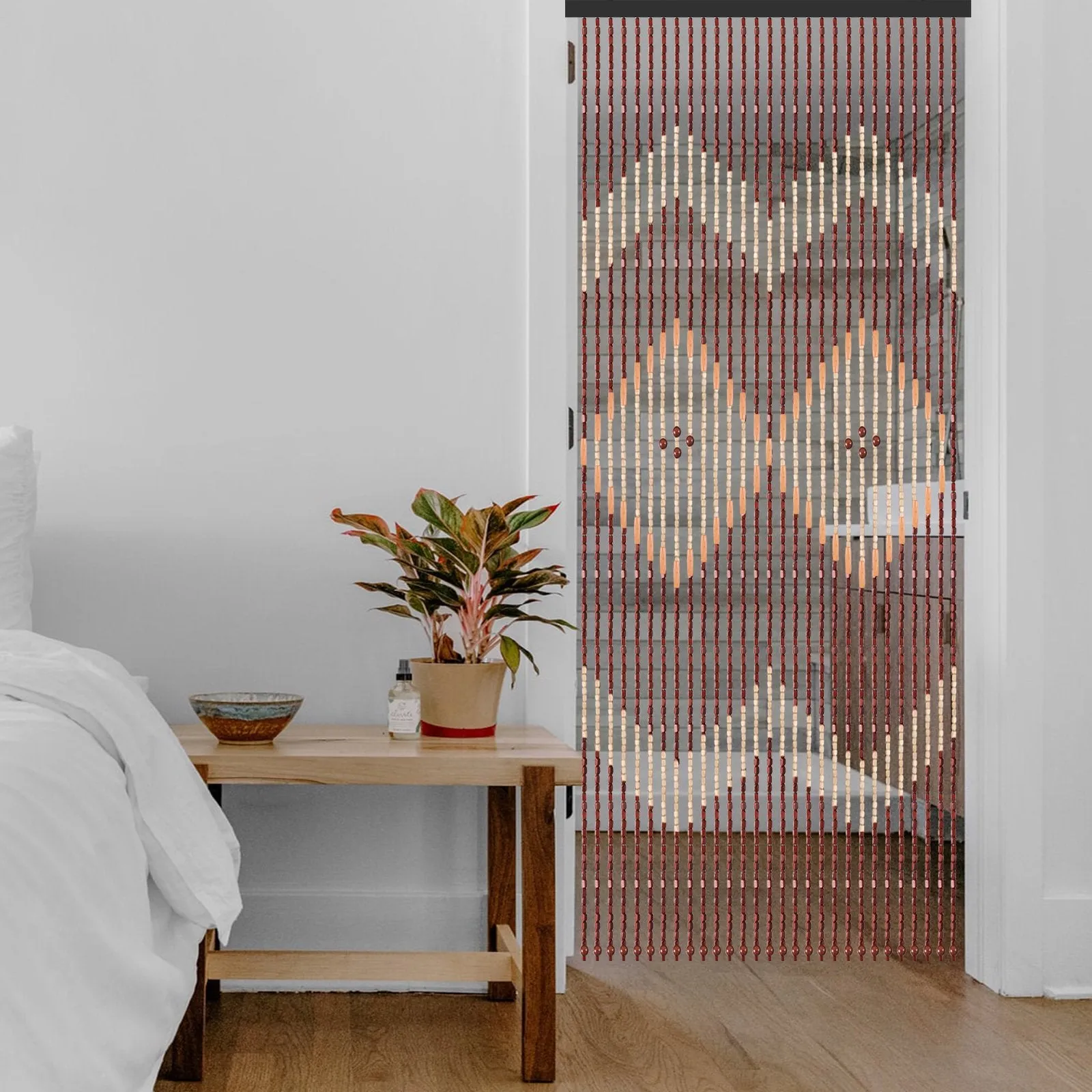 Wooden Beaded Curtain String Door Curtain Home Decor  For Doorway