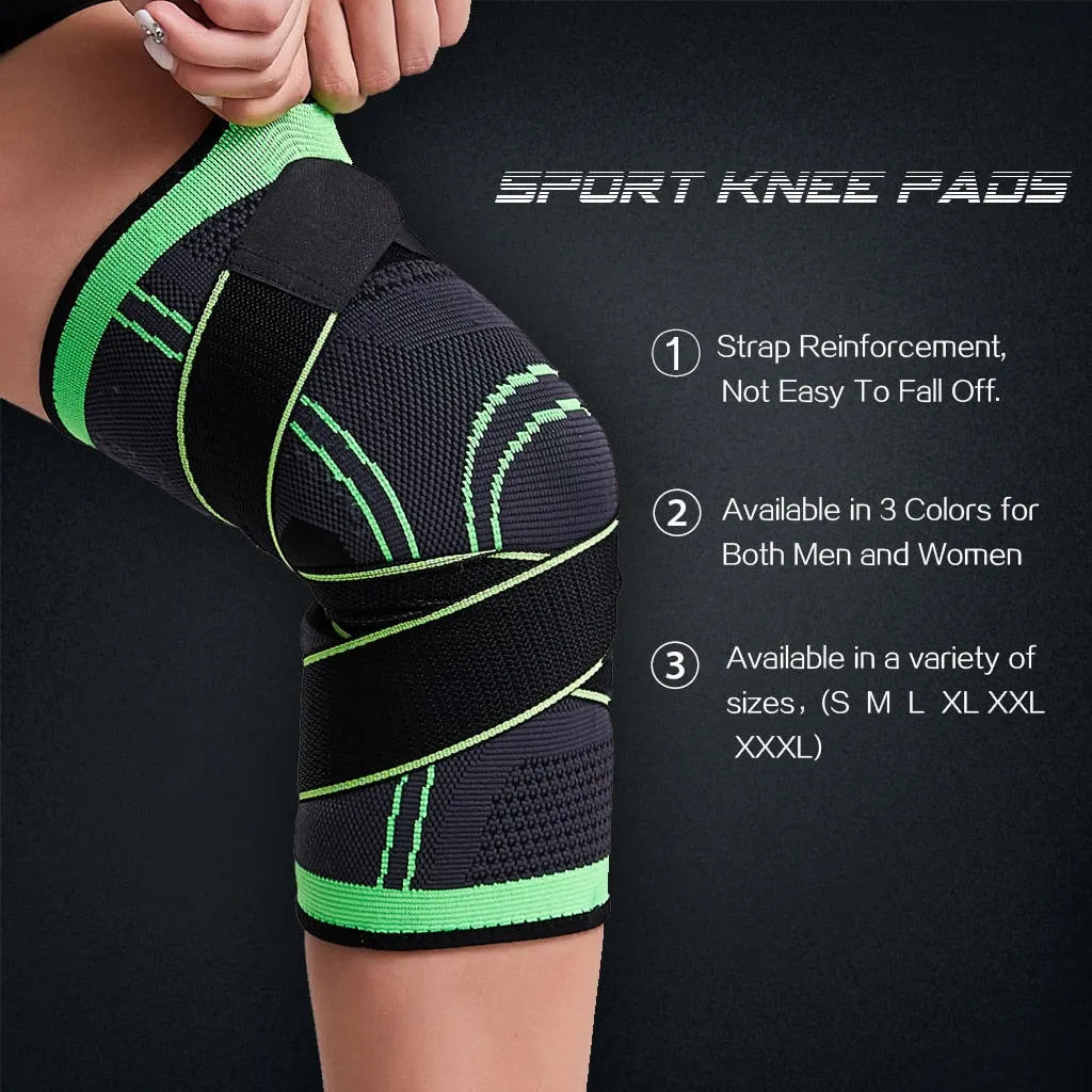 WorthWhile 1PC Sports Kneepad Men Pressurized Elastic Knee Pads Support Fitness Gear Basketball Volleyball Brace Protector