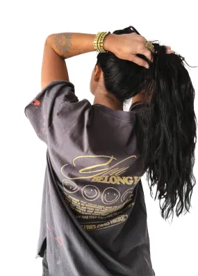YOU BELONG HERE BLEACHED OUT SIDE SLIT TEE