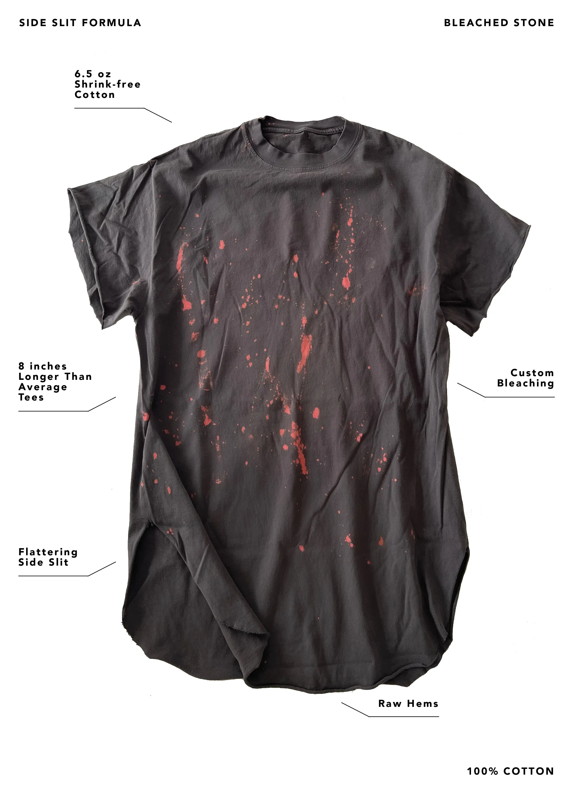 YOU BELONG HERE BLEACHED OUT SIDE SLIT TEE